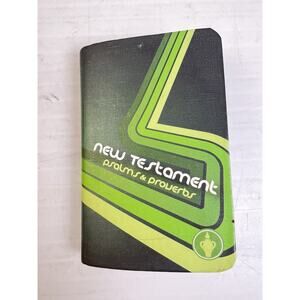 Gideons Pocket Bible New Testament Psalms Proverbs 70's Vintage Green Christian